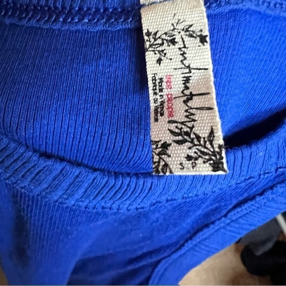 Free People Royal Blue High Neck Ribbed Tank Top Size Small - Picture 10 of 11